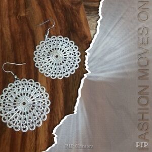 Laser Lace Silver Earrings